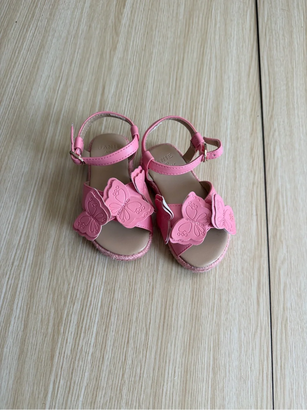 Janie and Jack Pink Butterfly Toddler Sandals